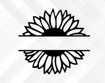 Download Split Sunflower Svg Etsy