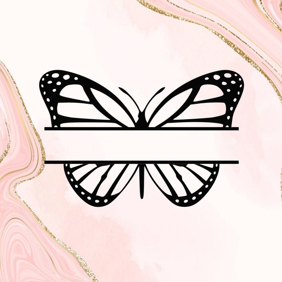 Butterfly Monogram Split Butterfly Monogram SVG Cricut Cut | Etsy