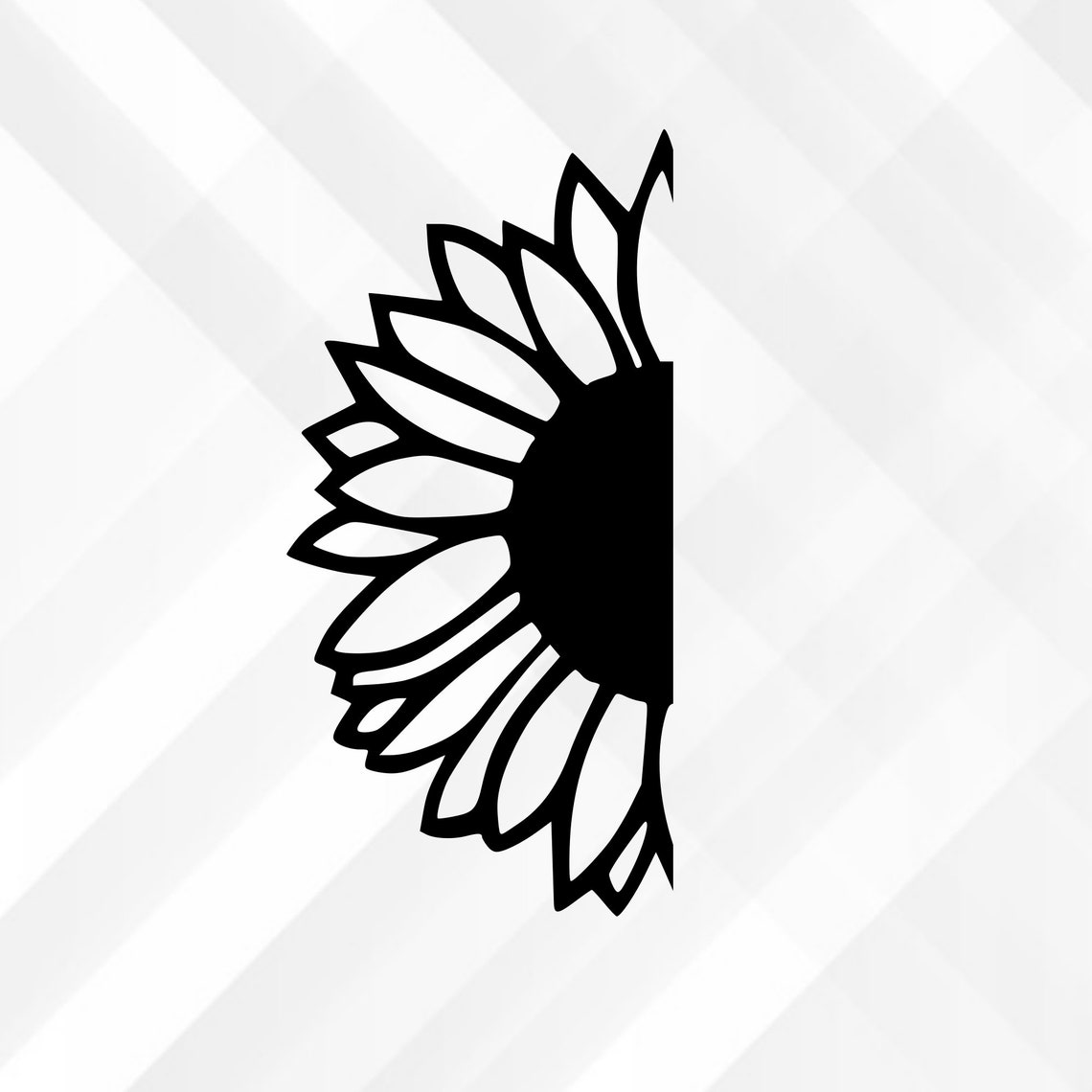 Half Sunflower Sunflower SVG Spring Flower SVG Cricut Cut | Etsy