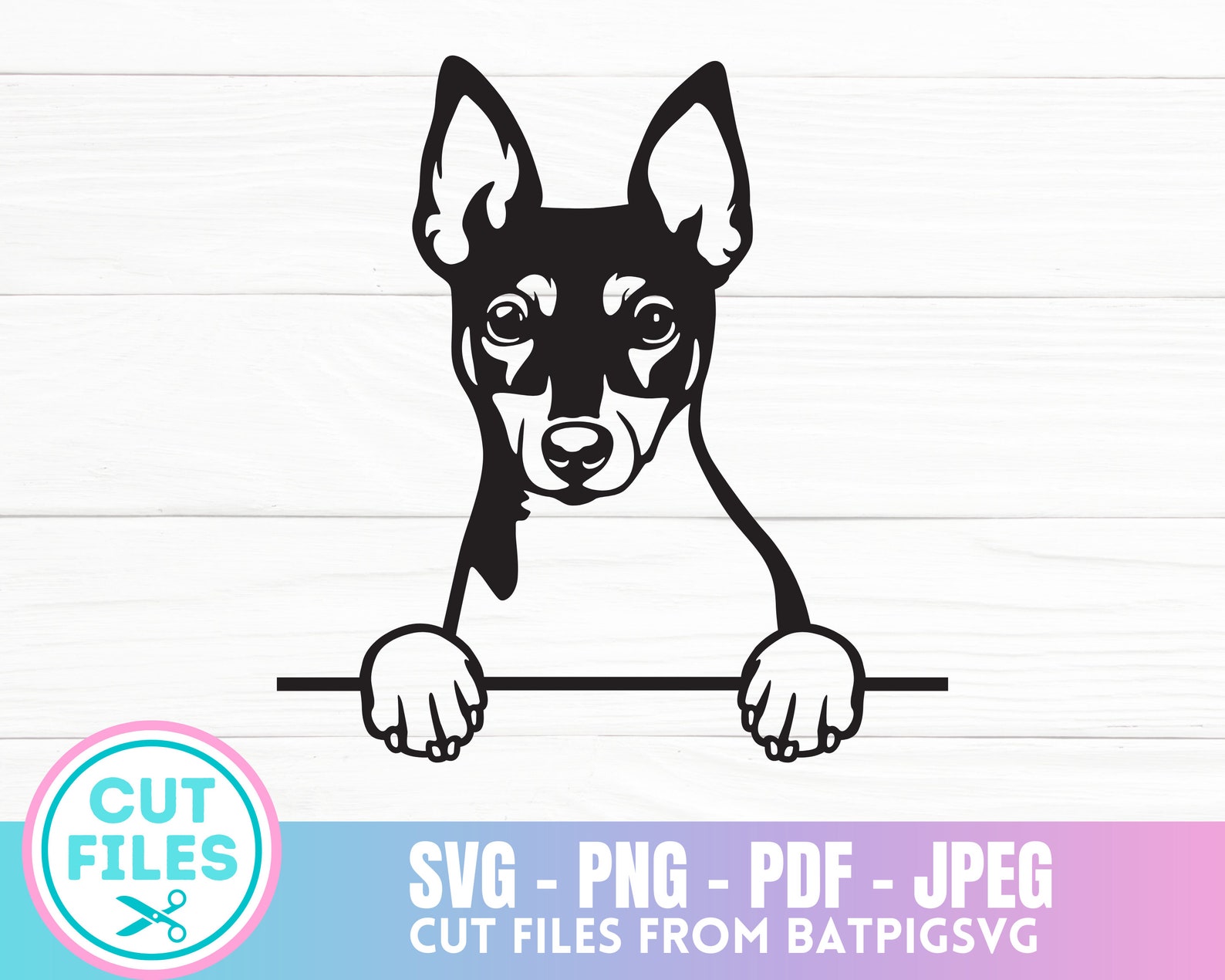 Toy Fox Terrier SVG Peeking Dog SVG Dog SVG Cricut Dog - Etsy