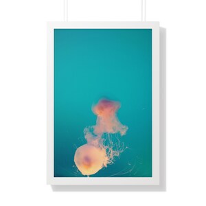 Jellyfish - Ocean Photograph - Underwater - Ocean Life - Framed Vertical Poster