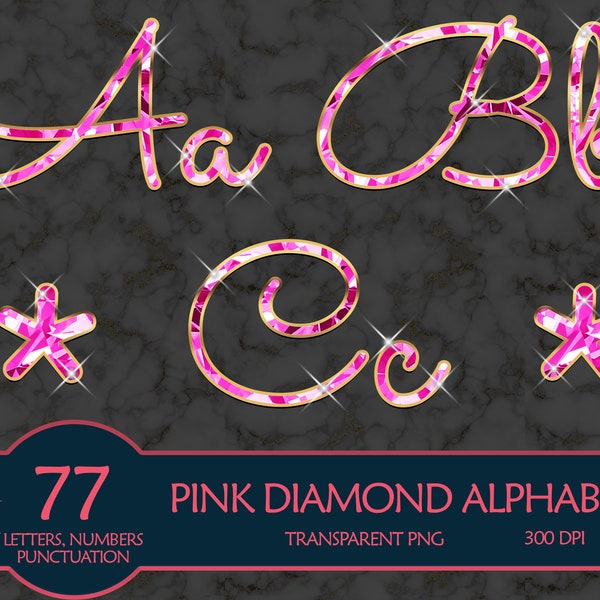 Pink Diamond Font - Etsy