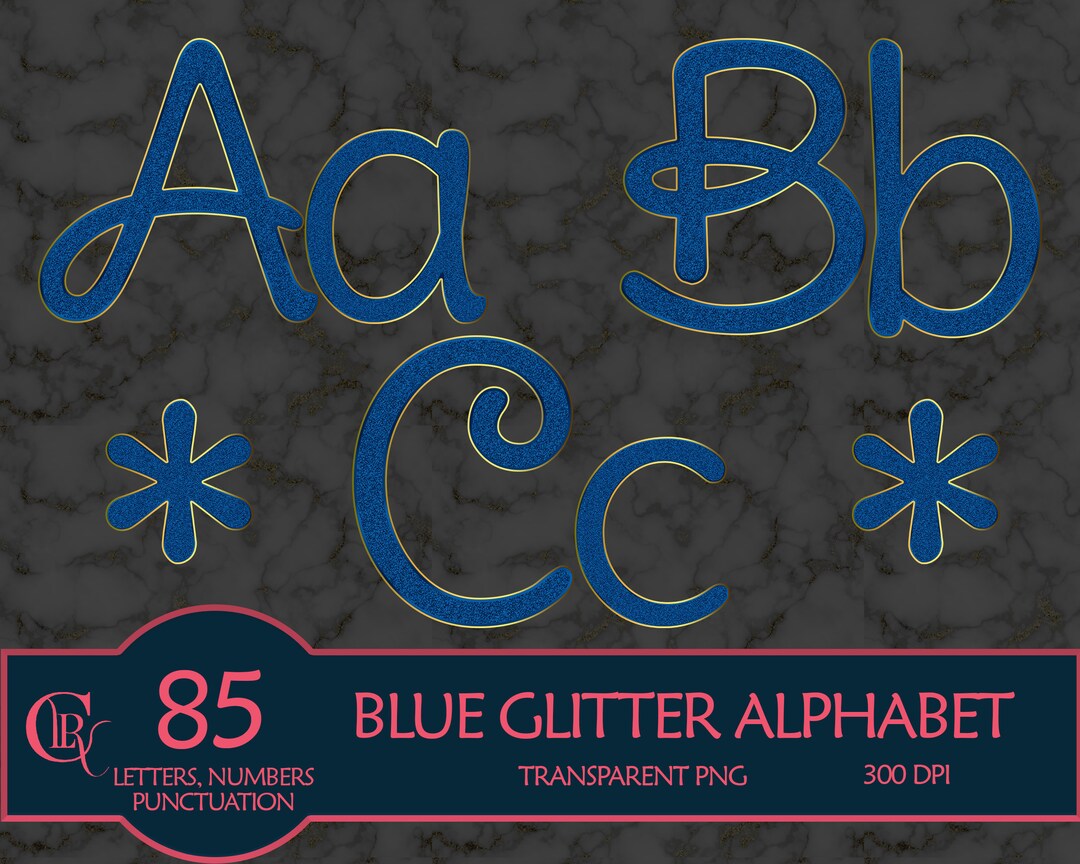 Blue Glitter Alphabet Clip Art Glitter Letters Alphabet Clipart Glitter