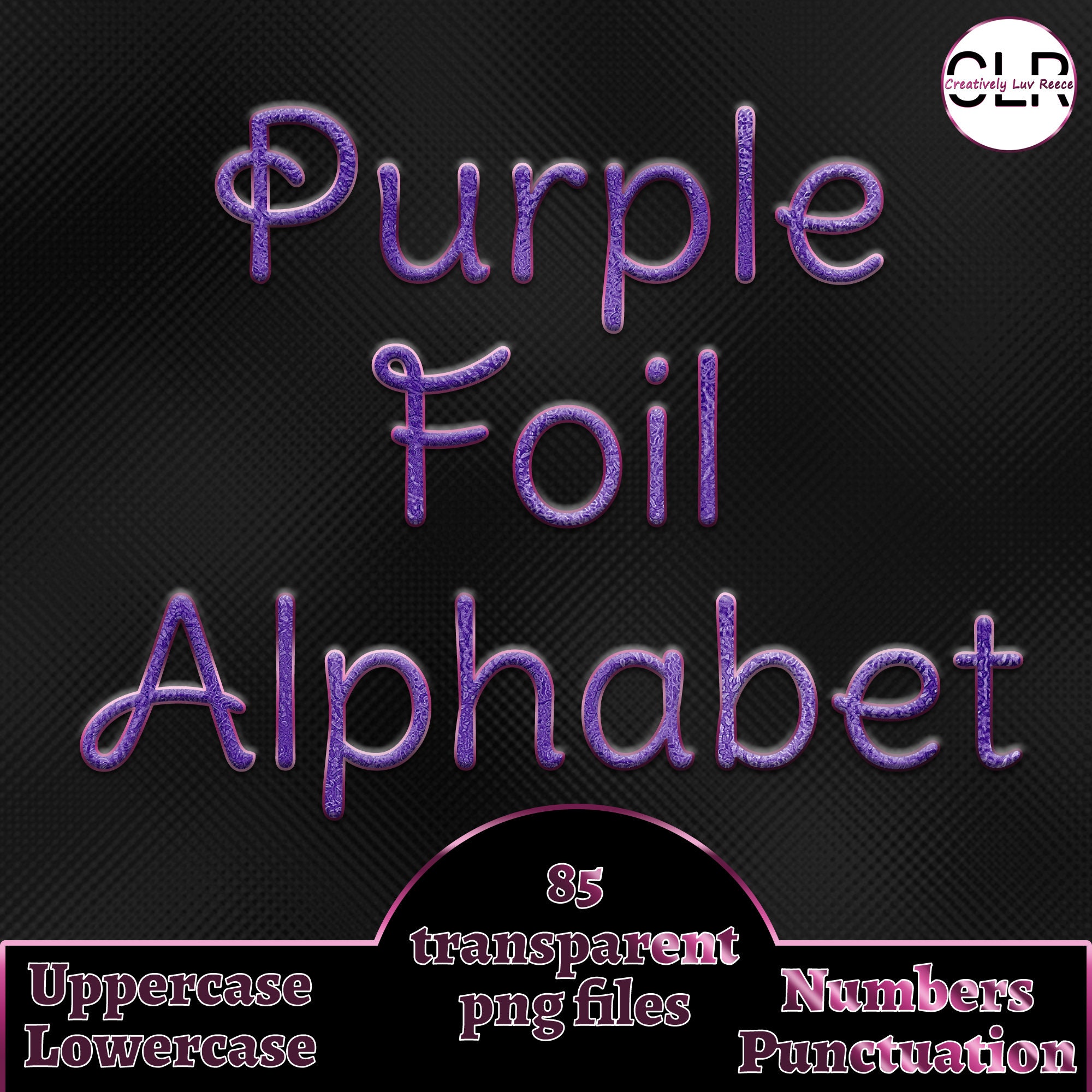 Digital Clip Art Alphabet Clipart Digital Download Purple Foil Alphabet Clip Art Foil Font Foil Letters