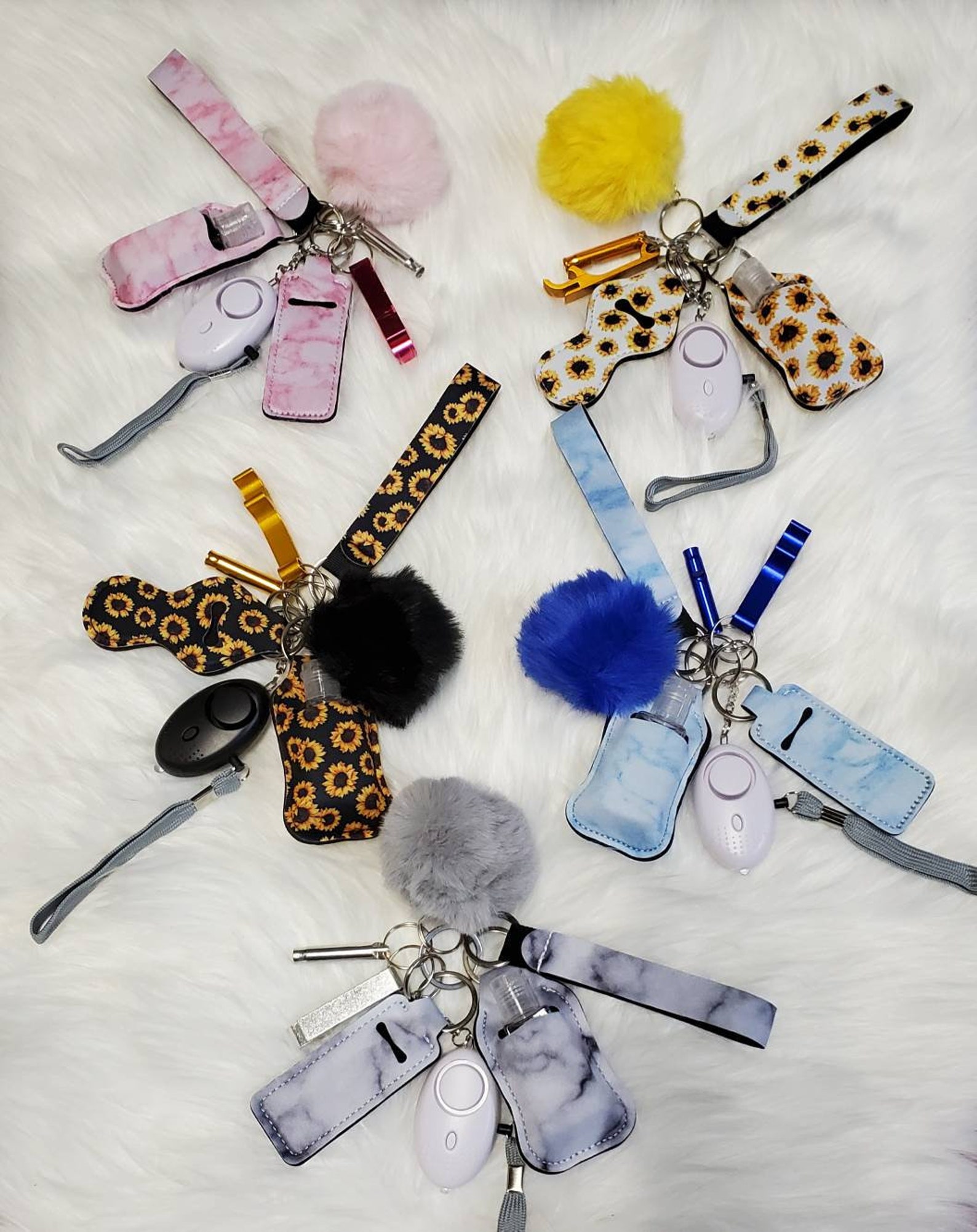 Safety Protection Keychain set with personal alarm 8 piece Etsy