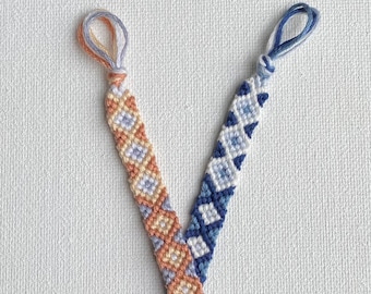 Arrowhead Simple Diamond Summer Macrame VSCO Trendy Woven Thin Friendship Bracelets: Pastel Knotted Beach Aztec Plaid Cute