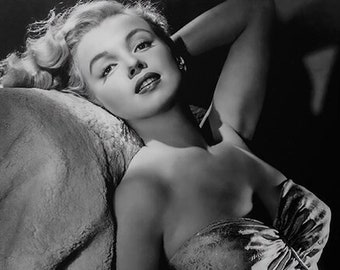 Marilyn Monroe Dress Publicity Photo #13, Vintage Actress Black and White Photography, Glamorous Wall Art Decor