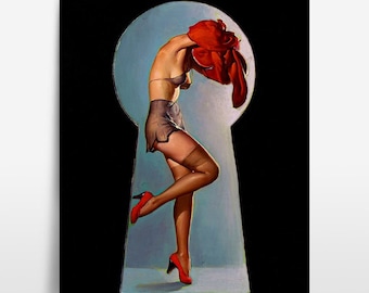 Gil Elvgren Pin Up Girl Print | Vintage Lingerie Art Deco