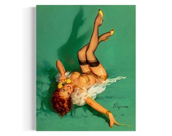 Vintage Beautiful Auburn Haired Women Pin Ups/Pinups Artworks Gil Elvgren Print #187