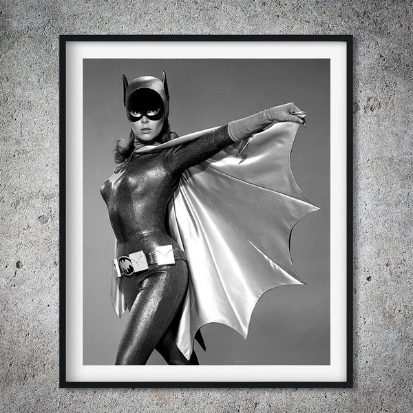 Batgirl Actress Yvonne Craig Print, Vintage Publicity Photo Wall Art, American Super Hero Wall Decor