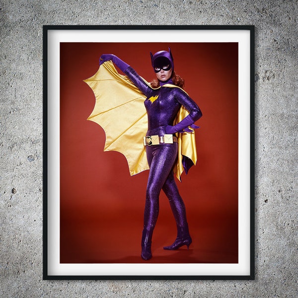 Vintage Publicity Photo Wall Art, Batgirl Actress Yvonne Craig Print, American Super Hero Wall Decor