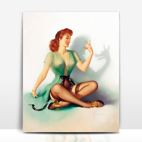 lingerie sexy pin up Wink Magazine Oct 1951 Vintage Pinup Art Print main image 1