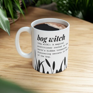 Bog Witch Mug | Witchy Coffee Mug | Nature Witch Gift | Goblincore Cottagecore Ceramic Cup | 11oz Witch Mug image 2
