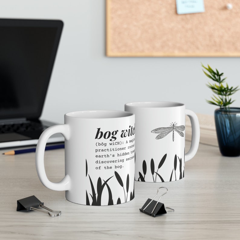 Bog Witch Mug | Witchy Coffee Mug | Nature Witch Gift | Goblincore Cottagecore Ceramic Cup | 11oz Witch Mug image 6