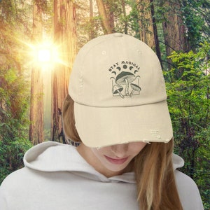 Mushroom & Moon Stay Magical Vintage Unisex Hat