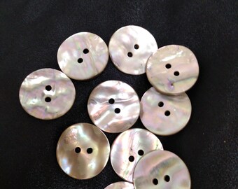 Paua Shell Disc Button set of 10
