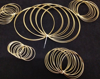 2", 2.5", 3", 4" 5", 6", 10" Metal Rings Yellow/Gold Metal Hoop Rings Dreamcatcher, Macramé and Decorative wreath making