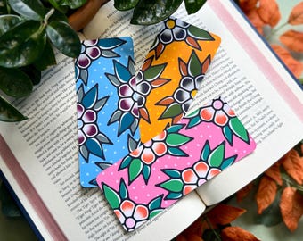 Flower Bookmarks, Soft Matte Bookmark, Double Sided, Book Lover Gift