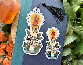 Found Family, Book Trope Collection, Bookmark and Sticker combo, Water Resistant Sticker, Bookmark with Tassel