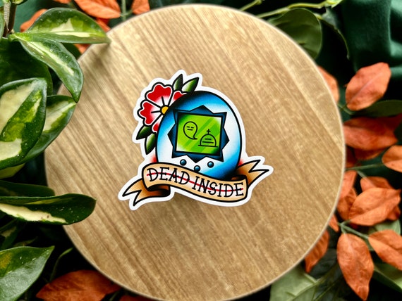 Dead Inside 90's Nostalgia - 3" Matte Vinyl Waterproof Sticker, Funny Sticker