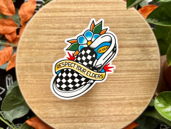 Respect Your Elders - 3" Matte Waterproof Vinyl Sticker, Elder Emo, It Was Never A Phase, Millennial Gift Ideas