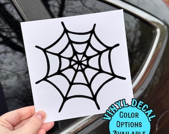 Spider Web Vinyl Decal, Large 5" Decal, Permanent Vinyl, Color Options, Waterproof and UV Resistant, Indoor and Outdoor Use