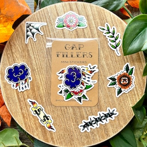 Gap Filler Mini Stickers, Water Resistant Stickers, American Traditional, Flash Tattoo Style