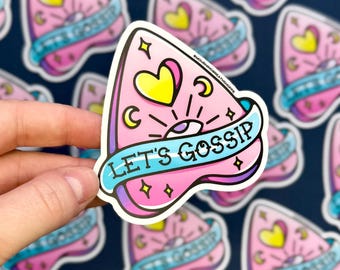 Let's Gossip Pink Planchette - 3" Matte Waterproof Vinyl Sticker