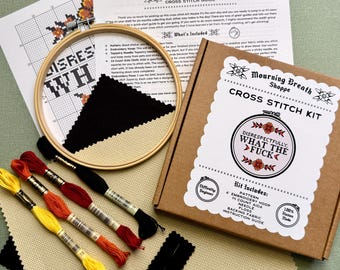 Disrespectfully, What The F*ck - DIY Cross Stitch Kit, Beginner Friendly, Funny Gift Ideas, Subversive Craft Kit