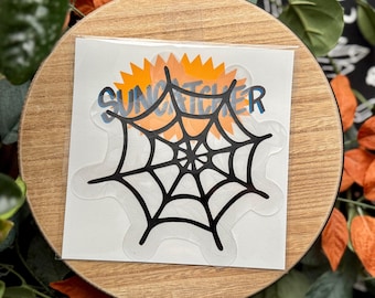 Spider Web, Window Cling Suncatcher, Black Vinyl Design, Renter Friendly