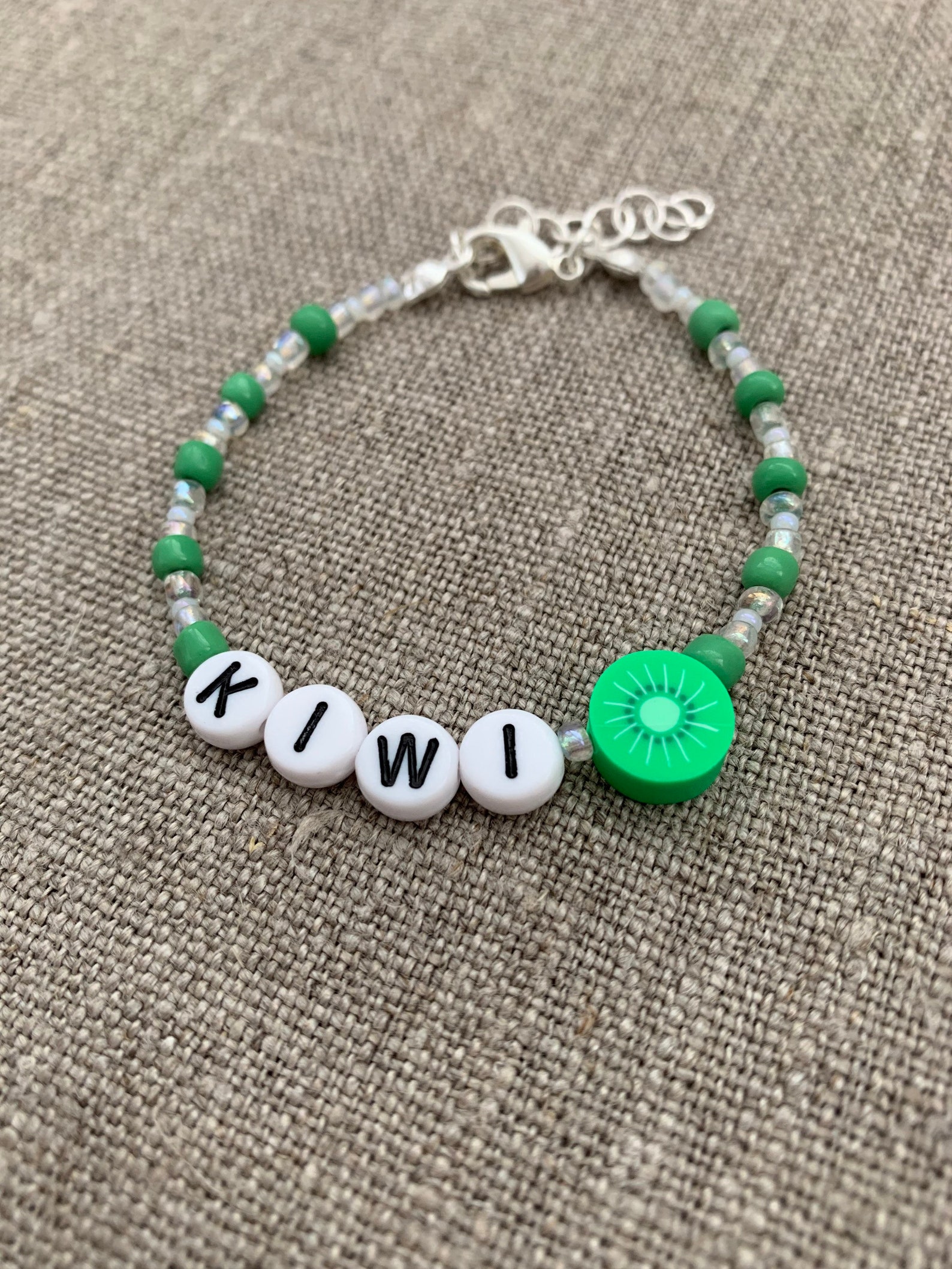 Kiwi Beaded Bracelet/ Harry Styles Bracelet/ Green Beaded Etsy