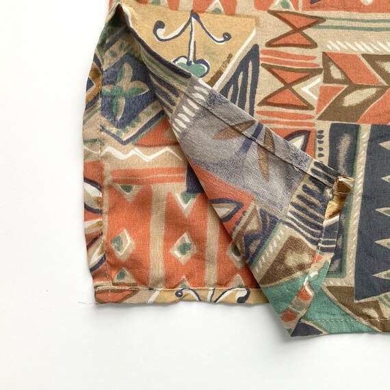 Casual Corner 90s Silk Blouse Mixed Print Gem