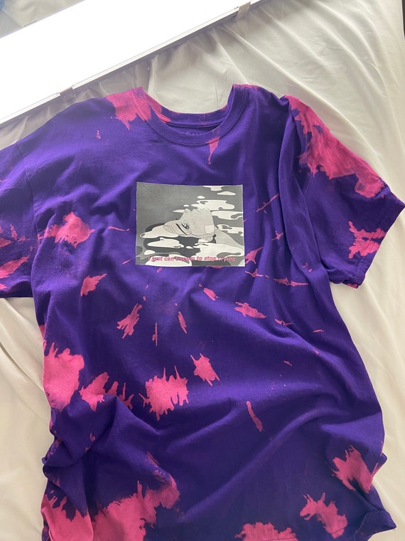 Bleach tie dye purple shirt hotsell