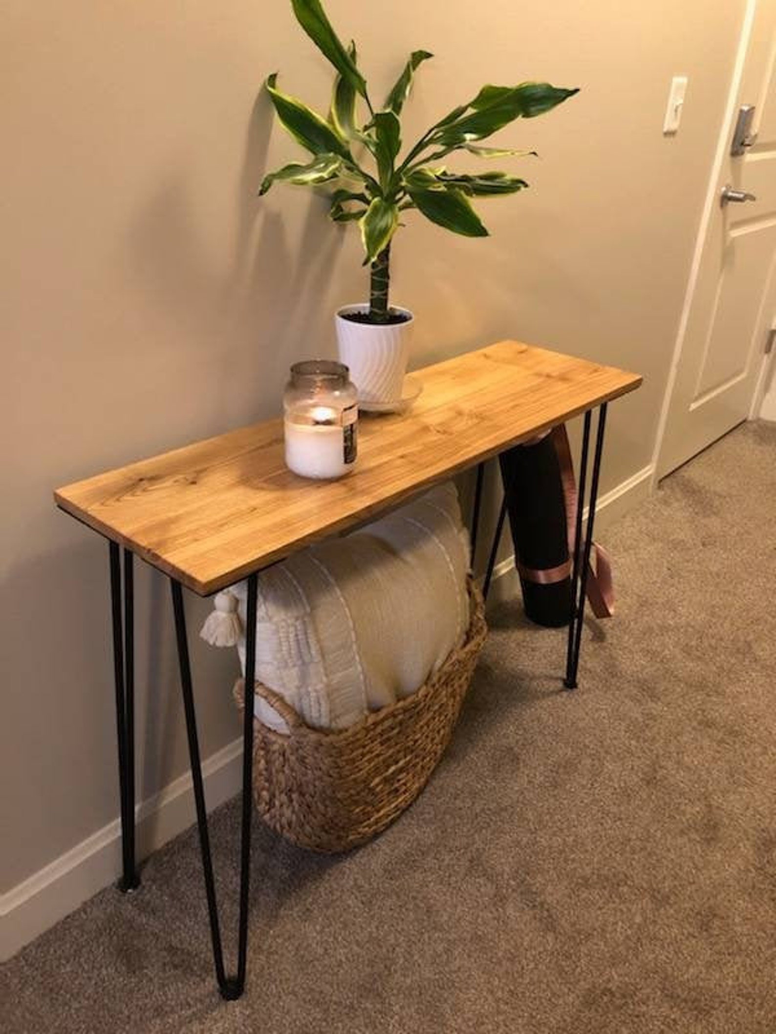 Hairpin Leg Sofa Table Entryway Table Made with Poplar Etsy