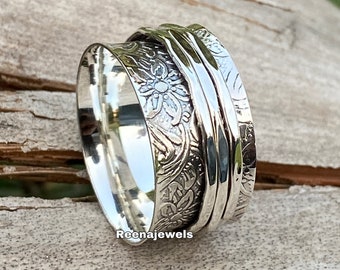 Details about / Solid 925 Sterling Silver Spinner Ring Handmade Woman Gift Ring All Size S124