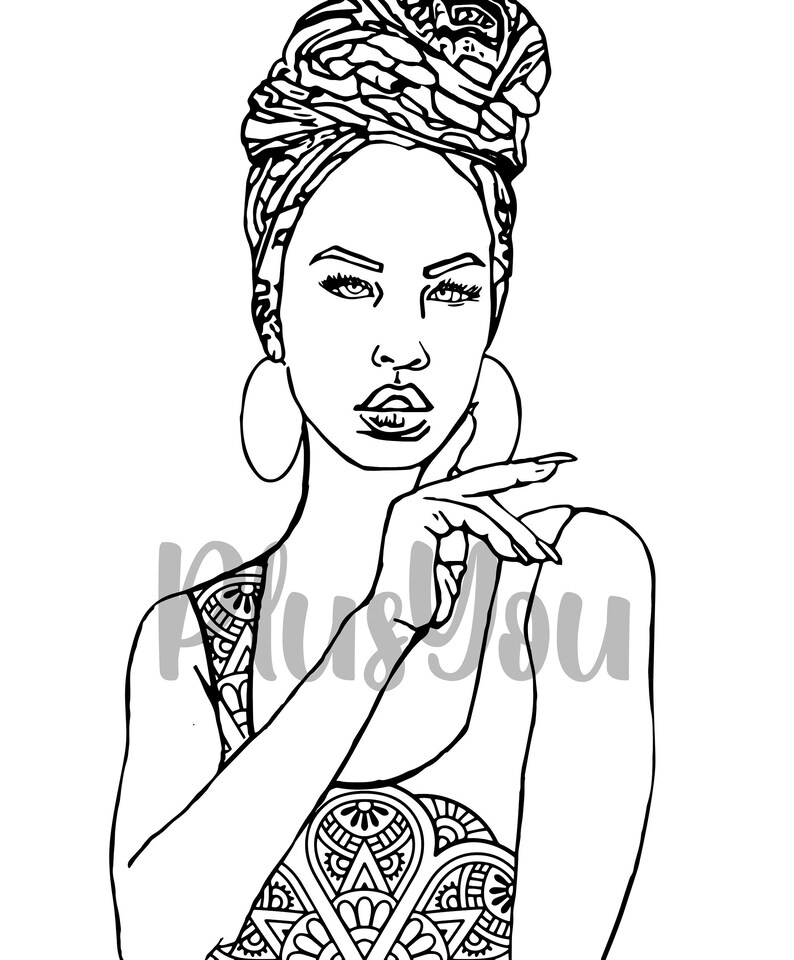 Girl Coloring Page Printable Coloring Page Female Portrait Etsy Finland