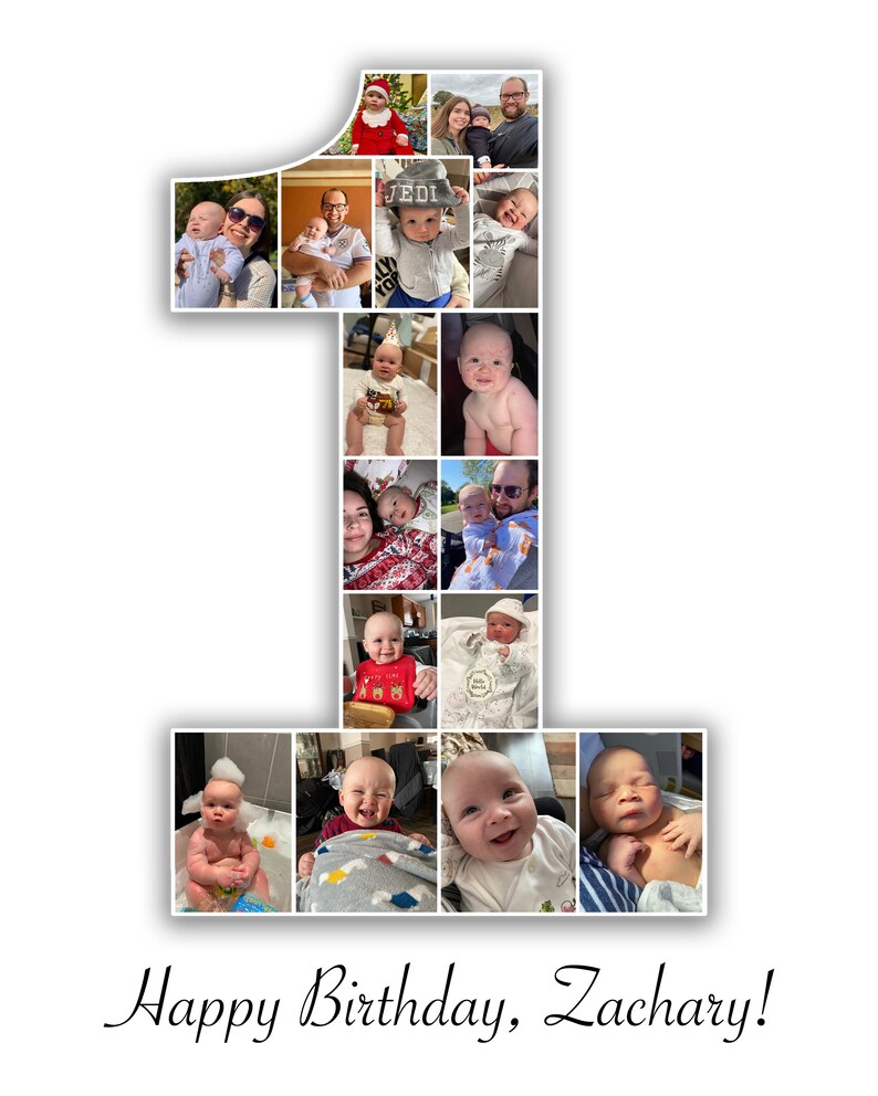 1st Birthday Photo Collage 1st Birthday Album Baby 1st Etsy