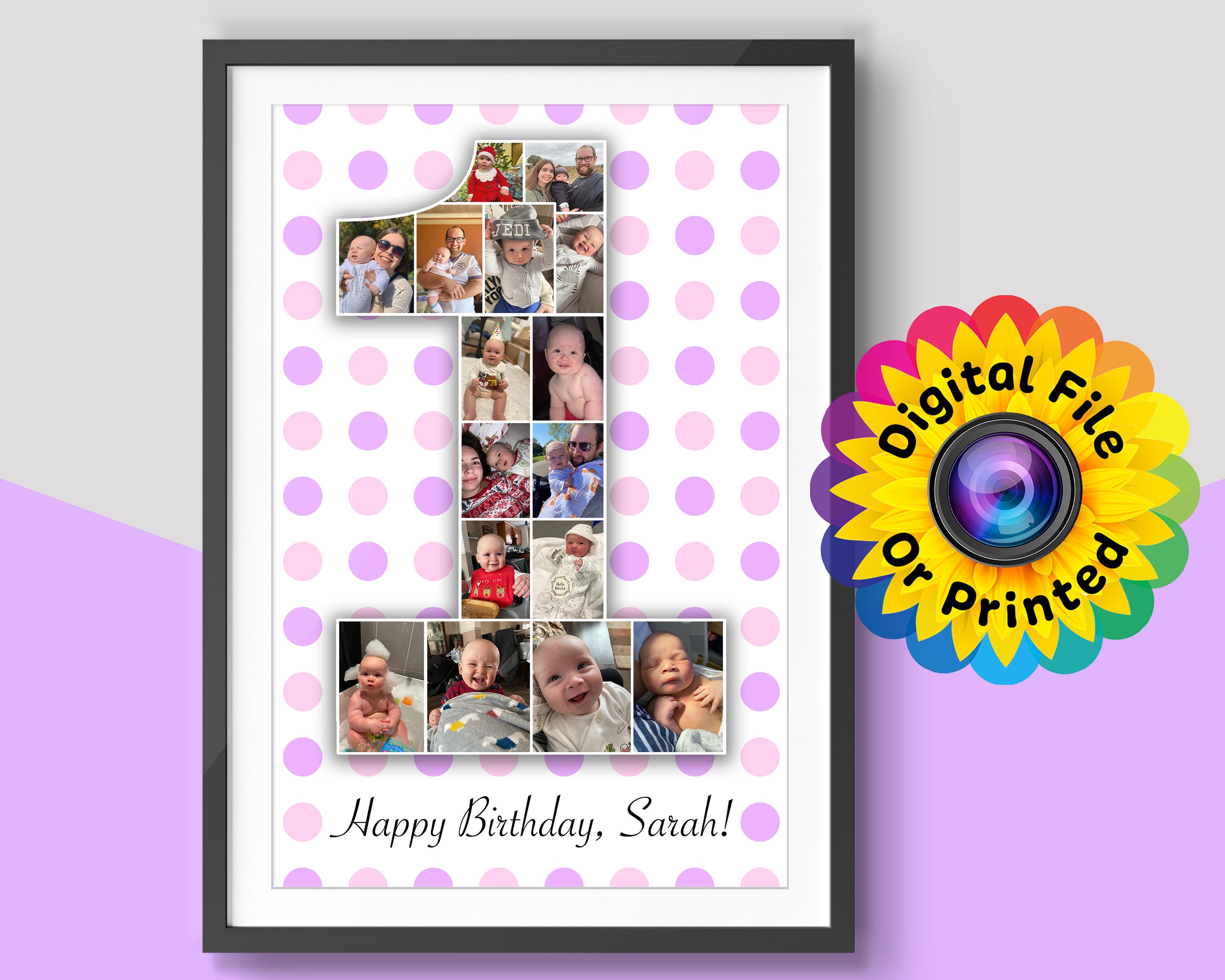 Girl 1st Birthday Collage Girls First Birthday Photo Album Etsy