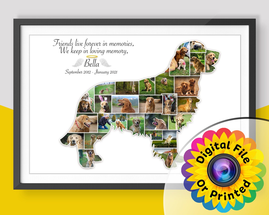 Dog Memorial Collage Dog Memorial Photo Custom Dog Loss Etsy