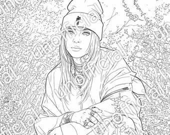 Billie Eilish Coloring Page (1 Printable Page)