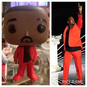 Suave Kanye West in a Red Suit Custom Funko (Rings NOT Included!)