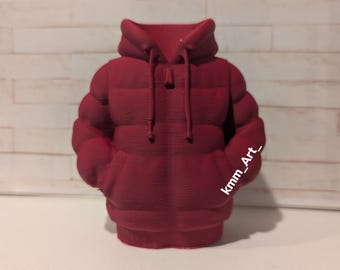 Cherry Red 3D Printed Puffer Coat / Jacket