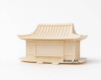 Paint It Yourself Realistic 3D Printed Ancient Japanese / Korean House Sculpture -Feudal Japan- Shogun