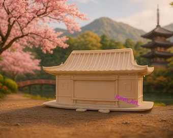 Paint It Yourself Realistic 3D Printed Ancient Japanese / Korean House Sculpture -Feudal Japan