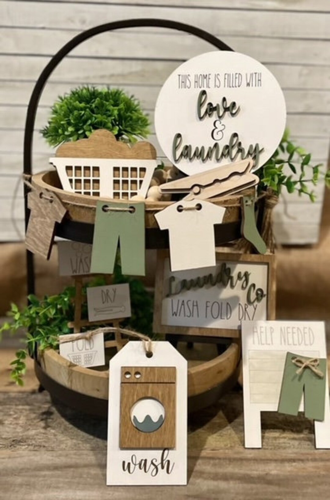 Laundry Room Tiered Tray Laundry Room Decor Laundry Signs Etsy