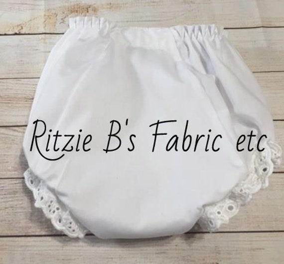 Baby Diaper Covers Bloomers Embroidery Blank 6 months White