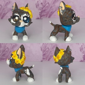 Lps Littlest Pet Shop OOAK Custom Merle  Flower Crown Fluffy Great Dane *FRAGILE*