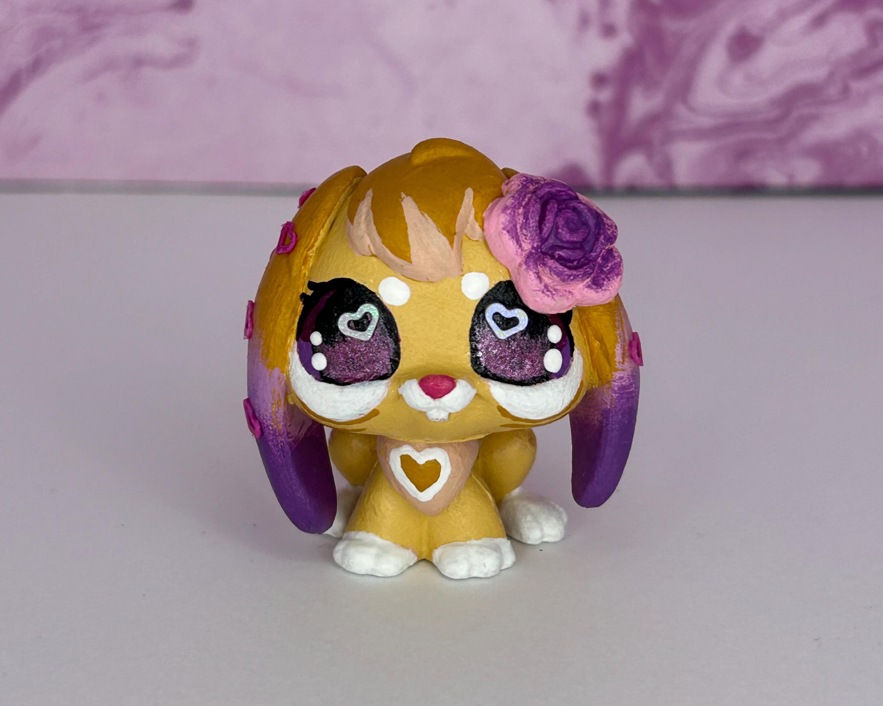 Lps Littlest Pet Shop OOAK Custom Yellow and Purple Flower Lop Bunny ...