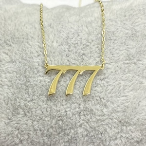 14K Real Solid Gold Angel Number Necklace for Women , Birth Year Necklace , Personalized Gifts , Custom Number Pendant , Numerical Jewelry