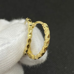 14K Solid Gold Textured Hoop Earrings for Women , Gifts for Her , Boho Hoop Earrings , Mother&#39;s Day Gift , Christmas Gift, Handmade Jewelry